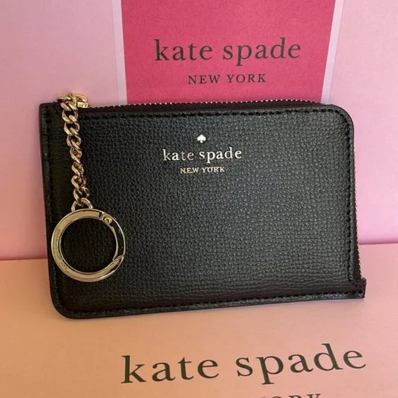 Kate Spade Darcy Medium L-Zip Card Holder Black - Picture 5 of 15